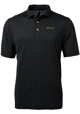 Cutter and Buck Florida A&M Rattlers Mens Black Virtue Eco Pique Tile Short Sleeve Polo