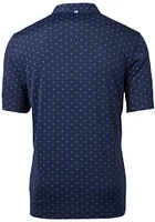 Cutter and Buck Fresno State Bulldogs Mens Navy Blue Virtue Eco Pique Tile Short Sleeve Polo