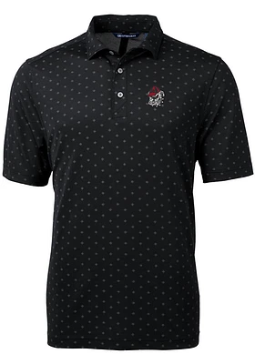 Cutter and Buck Georgia Bulldogs Mens Black Virtue Eco Pique Tile Short Sleeve Polo
