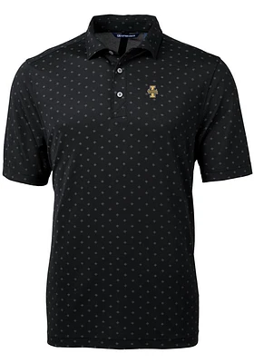 Cutter and Buck Idaho Vandals Mens Black Virtue Eco Pique Tile Short Sleeve Polo
