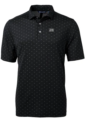 Cutter and Buck Jackson State Tigers Mens Black Virtue Eco Pique Tile Short Sleeve Polo