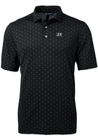Cutter and Buck Jackson State Tigers Mens Black Virtue Eco Pique Tile Short Sleeve Polo