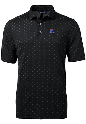 Cutter and Buck Louisiana Tech Bulldogs Mens Black Virtue Eco Pique Tile Short Sleeve Polo