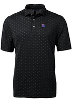 Cutter and Buck Louisiana Tech Bulldogs Mens Black Virtue Eco Pique Tile Short Sleeve Polo