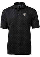 Cutter and Buck Oakland University Golden Grizzlies Mens Black Virtue Eco Pique Tile Short Sleev..