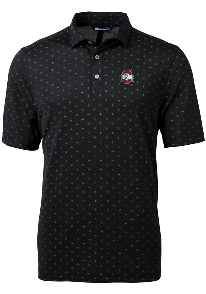 Cutter and Buck Ohio State Buckeyes Mens Virtue Eco Pique Tile Short Sleeve Polo