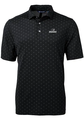 Cutter and Buck Providence Friars Mens Black Virtue Eco Pique Tile Short Sleeve Polo