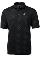 Cutter and Buck Seton Hall Pirates Mens Black Virtue Eco Pique Tile Short Sleeve Polo
