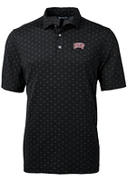 Cutter and Buck UNLV Runnin Rebels Mens Black Virtue Eco Pique Tile Short Sleeve Polo