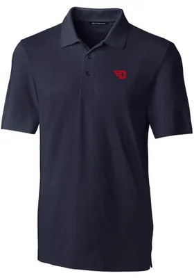 Cutter and Buck Dayton Flyers Mens Navy Blue Forge Short Sleeve Polo