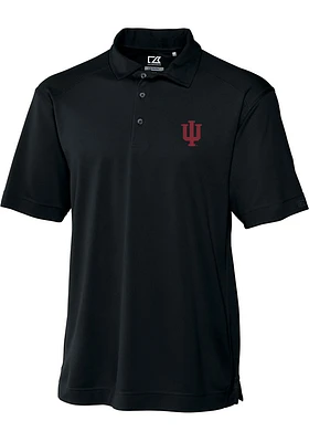 Cutter and Buck Indiana Hoosiers Mens Black Genre Short Sleeve Polo