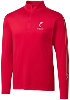 Cutter and Buck Cincinnati Bearcats Mens Red Pennant Sport Long Sleeve Qtr Zip Pullover