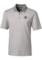 Cutter and Buck Texas A&M Aggies Mens Grey Forge Tonal Stripe Short Sleeve Polo