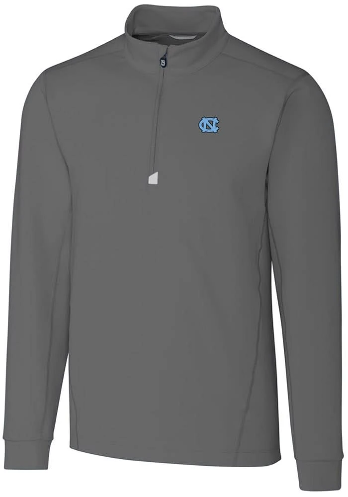 Cutter and Buck North Carolina Tar Heels Mens Traverse Stretch Long Sleeve Qtr Zip Pullover