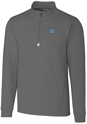 Cutter and Buck North Carolina Tar Heels Mens Traverse Stretch Long Sleeve Qtr Zip Pullover