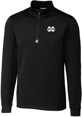 Cutter and Buck Mississippi State Bulldogs Mens Traverse Stretch Long Sleeve Qtr Zip Pullove