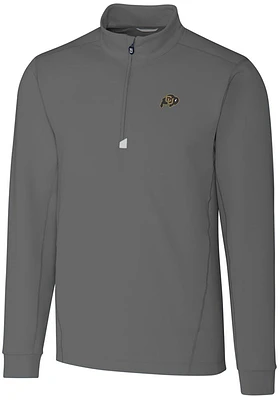 Cutter and Buck Colorado Buffaloes Mens Traverse Stretch Long Sleeve Qtr Zip Pullover
