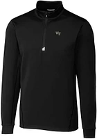 Cutter and Buck Wake Forest Demon Deacons Mens Black Traverse Stretch Long Sleeve Qtr Zip Pullover