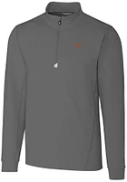 Cutter and Buck Texas Longhorns Mens Grey Traverse Stretch Long Sleeve Qtr Zip Pullover