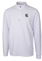 Cutter and Buck Michigan State Spartans Mens Traverse Stretch Long Sleeve Qtr Zip Pullover