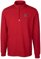 Cutter and Buck Texas Tech Red Raiders Mens Traverse Stretch Long Sleeve Qtr Zip Pullover