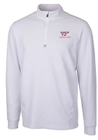 Cutter and Buck Virginia Tech Hokies Mens Traverse Stretch Long Sleeve Qtr Zip Pullover