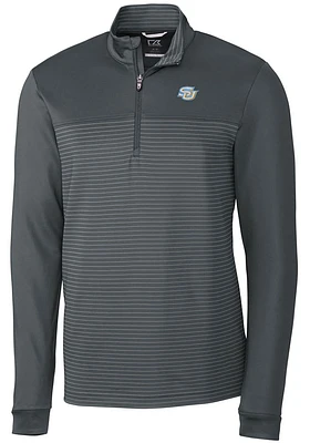 Cutter and Buck Southern University Jaguars Mens Traverse Stripe Stretch Long Sleeve Qtr Zip