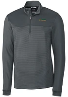 Cutter and Buck Florida A&M Rattlers Mens Grey Traverse Stripe Stretch Long Sleeve Qtr Zip Pullove..