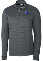Cutter and Buck Duke Blue Devils Mens Traverse Stripe Stretch Long Sleeve Qtr Zip Pullover