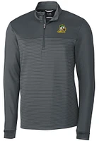 Mens Oregon Ducks Cutter and Buck Traverse Stripe Stretch Qtr Zip Pullover
