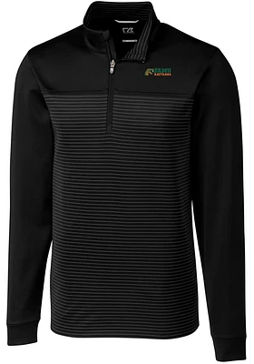 Cutter and Buck Florida A&M Rattlers Mens Black Traverse Stripe Stretch Long Sleeve Qtr Zip Pullov..