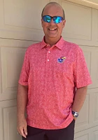 Cutter and Buck Kansas Jayhawks Mens Red Constellation Short Sleeve Polo