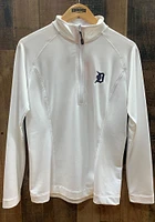 Cutter and Buck Detroit Tigers Womens White Jackson Qtr Zip