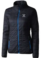 Cutter and Buck Xavier Musketeers Womens Navy Blue Rainier PrimaLoft Puffer Filled Jacket