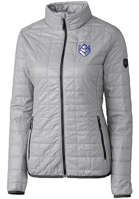 Cutter and Buck Saint Louis Billikens Womens Grey Rainier PrimaLoft Puffer Filled Jacket