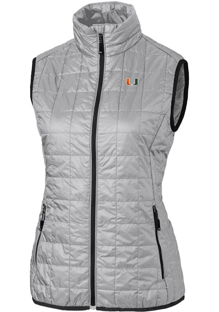 Cutter and Buck Miami Hurricanes Womens Rainier PrimaLoft Puffer Vest