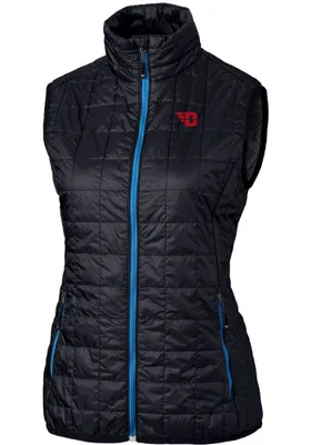 Cutter and Buck Dayton Flyers Womens Navy Blue Rainier PrimaLoft Puffer Vest