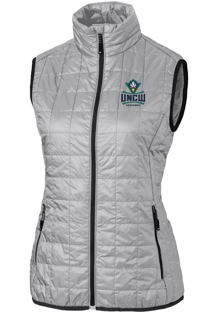 Cutter and Buck UNCW Seahawks Womens Grey Rainier PrimaLoft Puffer Vest