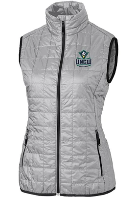 Cutter and Buck UNCW Seahawks Womens Grey Rainier PrimaLoft Puffer Vest
