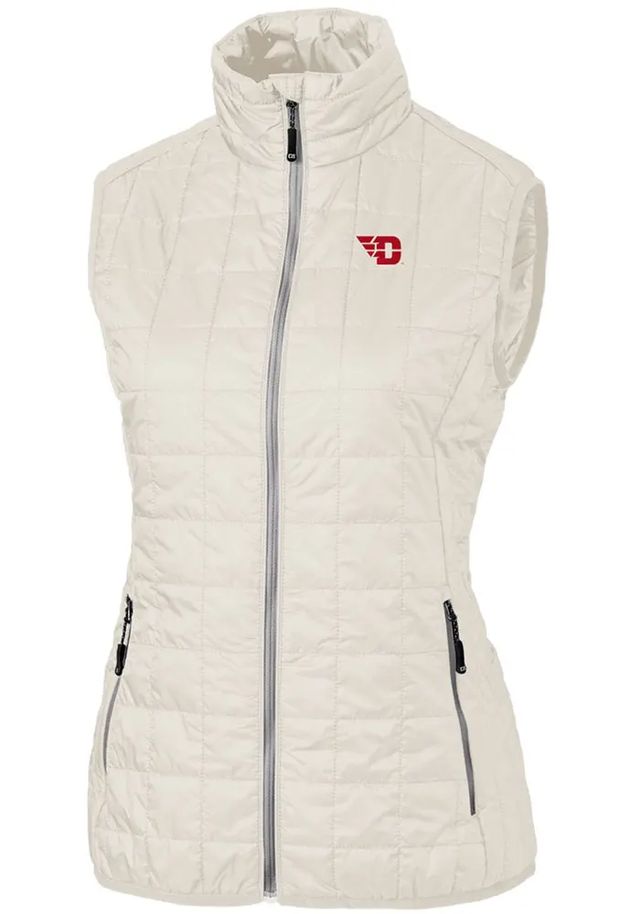 Cutter and Buck Dayton Flyers Womens White Rainier PrimaLoft Puffer Vest