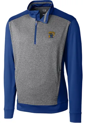 Cutter and Buck Kentucky Wildcats Mens Blue Replay Long Sleeve 1/4 Zip Pullover