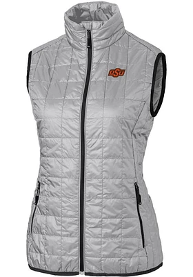 Cutter and Buck Oklahoma State Cowboys Womens Grey Rainier PrimaLoft Puffer Vest