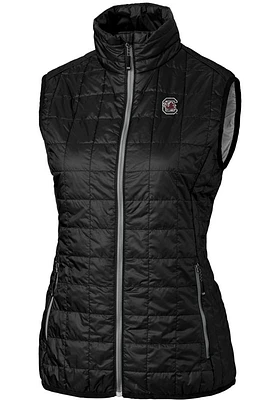 Cutter and Buck South Carolina Gamecocks Womens Black Rainier PrimaLoft Puffer Vest