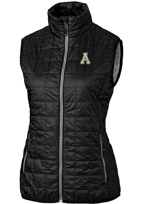 Cutter and Buck Appalachian State Mountaineers Womens Black Rainier PrimaLoft Puffer Vest