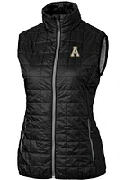 Cutter and Buck Appalachian State Mountaineers Womens Black Rainier PrimaLoft Puffer Vest