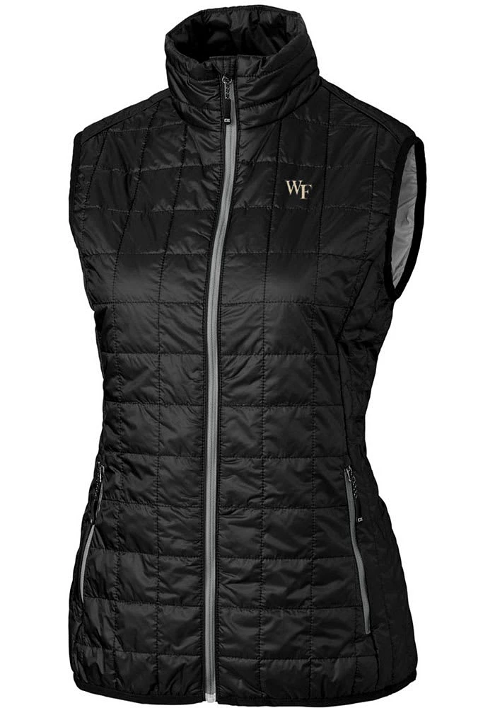 Cutter and Buck Wake Forest Demon Deacons Womens Black Rainier PrimaLoft Puffer Vest
