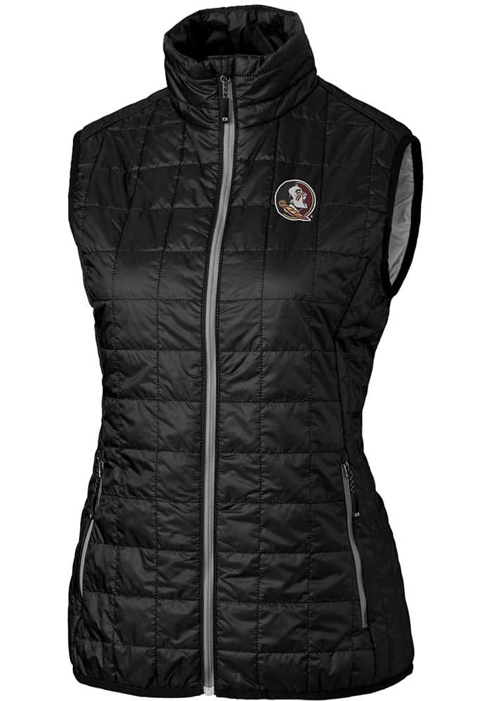 Cutter and Buck Florida State Seminoles Womens Black Rainier PrimaLoft Puffer Vest