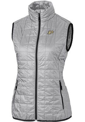 Cutter and Buck Purdue Boilermakers Womens Rainier PrimaLoft Puffer Vest