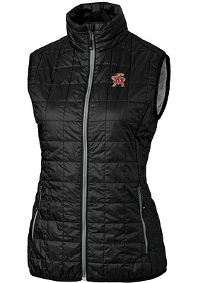 Cutter and Buck Maryland Terrapins Womens Black Rainier PrimaLoft Puffer Vest
