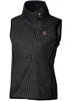 Cutter and Buck Miami RedHawks Womens Charcoal Mainsail Vest